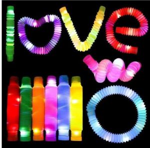 Mainan Selang LED Mainan Viral Light Up Pop Pipes Pop Tubes Mainan Lampu Stick Pipa Selang Fidget Toy LED