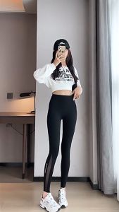 Quần Legging Thể Thao Dài - Phối Lưới Chân Và Có Túi Để Vừa Điện Thoại Kenzi-99