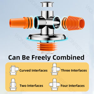 Washing machine floor drain joint multi-functional bathroom sewer pipe deodorant leakproof mosquito repellent joint tee