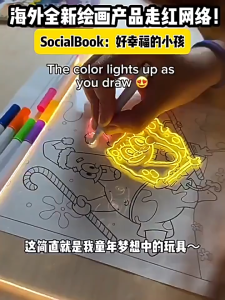 Acrylic Magical Lightboard for Drawing & Writing LED Light Sketching Board Kids Educational Toy Toddlers Gifts Stationary TT50