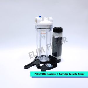 ELIM Filter - Paket ONE Housing + Catridge Ferolite 10 inch / Filter Air Sumur