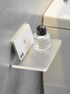 Acrylic Bathroom Phone Stand Hotel Washroom Partition Plate Holder Storage Rack Nordic Style Single Layer No Drilling Required