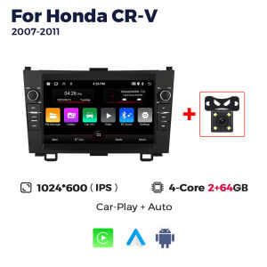 NaviFly 8 Wireless Carplay Android 15 Auto Car Radio GPS For Honda CRV CR-V 2007-2011 2din Autoradio Stereo Multimedia Player