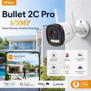 Imou | IMOU Bullet 2C Pro 3MP/5MP 2K/3K WiFi 6 Outdoor AOR Mode Security Camera Human Vehicle Detection Night Vision IP67 IP Camera