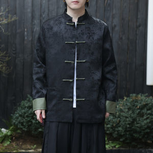 New Chinese Style Mens Jacket Tang Suit Coat Spring Autumn Outerwear National Trend Ancient Monastic Clothing Male Zhongshan Suit