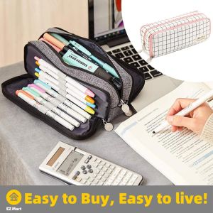 Fast Shipping: Simple & Large Capacity Canvas Pencil Case