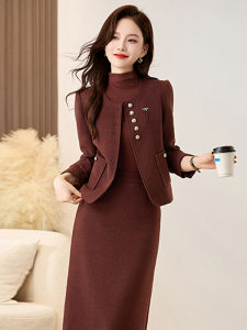 MANWUJINGLING | Chinese Style New Red Little Fashion Coat and Skirt Set