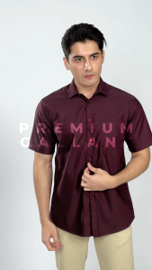 Casella Kemeja Pria Lengan Pendek Polos | Kemeja Premium Gallant