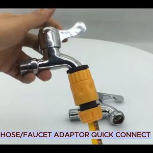1 SET Garden Hose Quick Connect Plastic Fitting Water Hose Connectors (1PCS Female Tap Adaptor + 1PCS Hose Connector) 1516+1517