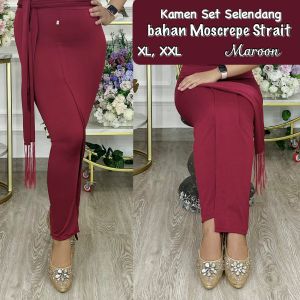 kamen jadi wanita bahan knit tebal terbaru sudah dapat selendang motif polos bahan moscrep bahan mengikuti bentuk body bikin tampilan langsing varian warna terbaru masa kini