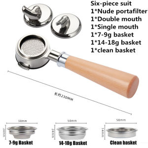 58mm Stainless Steel Bottomless Bottom Portafilter Set For Expobar/Gemilai/Milesto/Rocket E61 Naked Handle Barista Tool