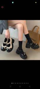 Giày nữ Lolita Giày búp bê giày mary jane Da Mềm Đính Nơ Phong Cách Lolita Cho Nữ 2023