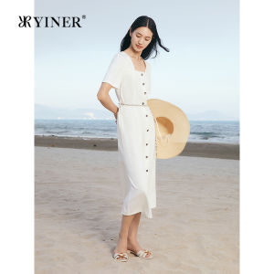 Retro Square Neck A-Line Dress