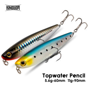 Kingdom Topwater Fishing Lure Pencil Wobblers Hard Bait 60mm 5.6g/90mm 11g Artificial Lure Walking Dog Action For Pike Bass