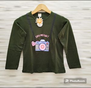 atasan anak perempuan Little M lengan panjang