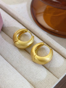 Sterling Silver Needle Frosted Brushed Ear Ring Special-Interest Design Fancy Minimalist Elegant Wild Earrings 2024 New Arrival