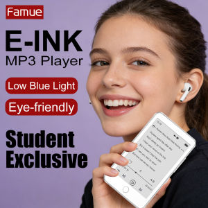 Famue E Ink Screen MP3 Music Player BF01 Low Blue Light E-reader Radio Function Backlight Bluetooth 5.3 reading TF to 128G
