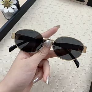 Pharaoh🍓Kacamata Hitam Fashion Trendi Kacamata Hitam Mengemudi Retro Kacamata Hitam Bingkai Bulat