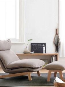 High Back Wooden Folding Leisure Sofa Chair for Nap Adult Recliner Couch Nordic Style Home Furniture Customizable Cover