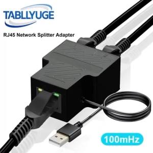1 Đến 2 Bộ Chia Ethernet RJ45 Bộ Mở Rộng Cáp Mạng Cổng Kép 100Mbps Cho PC Laptop TV Router Máy Tính Tương Thích Với Cat5/5e/6