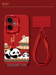 CIJING | New 2026 Design Angel Eye Chinese Panda Soft Phone Case Red