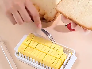 Bread Cheese Countertop Dish Cutting Storage Box Butter Tray Slicer Transparent Keeper Kitchen Refrigerator Food Container Cutter