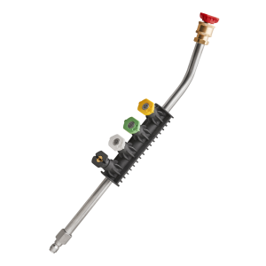 1PC 15inch Pressure Washer Wand 30 Degree Curved Extension Wand with 5 Spray Nozzles and Nozzle Hoder 1/4 Inch Quick Connect U