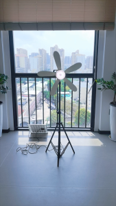 Portable Solar Ceiling Fan 16 inch Remote Control Solar Fan Outdoor Solar Fan with LED Light with Solar Panel