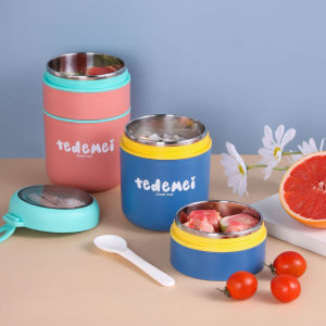 Insulated Double-Layered Stainless Steel Lunch Box Thermos