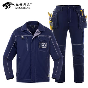 Work Clothes Mens Summer Thin Pure Cotton Short Sleeve Suit Breathable Mens Autumn Electrician Summer Welder Customization Labor Protection Clothing