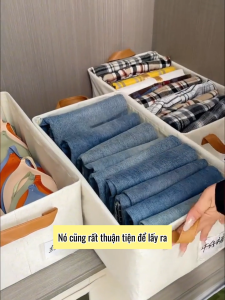 Hộp đựng xếp quần áo có khung thép dựng mặt đáy tích hợp bảng gỗ MDF/ hoặc nhựa PP cao cấp dung tích 26L có tay cầm gấp gọn tiện lợi TD58