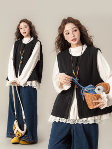 Áo Vest Không Tay Vintage Phong Cách Ôm Sát để Lớp