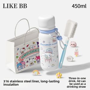 LIKE BB | Cute Portable Insulated Bottle with Straw