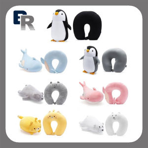 Travel in Comfort with the 2-in-1 Penguin Neck Pillow - Microbeads Filling Deformable U-Shape for Airplane Travel Christmas Gift