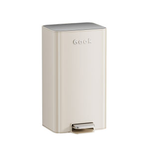 High-End Home Foot Pedal Kitchen Living Room Toilet Trash Can GAOK 12L Capacity Rectangular Stainless Steel Inner Tub