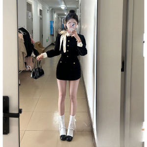 CHANGTONG | Elegant Luxurious Petite Velvet Two-piece Set