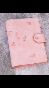 A5 A6 Pink Leather Binder Journal for Women  A5 A6 A7 Leather Ring Binder Notebook  Leather Cute Diary for Girls  Gifts for Teenage Girls - W9-PLBB