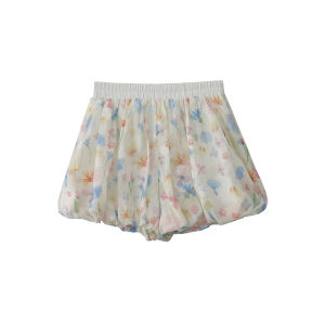 Quần Short Đèn Lồng Cạp Cao Họa Tiết Hoa Ngọt Ngào Phong Cách Mới 2025 Quần Short Thường Ngày Mùa Hè Cho Nữ