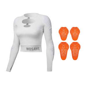 WOSAWE | WOSAWE Womens Slim Fit Motorcycle Jacket with Shoulder Elbow Pads Summer Mesh Breathable Outdoor Moto Riding Crop Tops