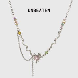 Vòng Cổ Trái Tim Đá Đầy Màu Sắc Unbeaten Nữ Dây Chuyền Xương Đòn Dopaamine Mùa Hè Dễ Thương Cool Phong Cách Châu Âu Phụ Kiện Dây Chuyền Cổ