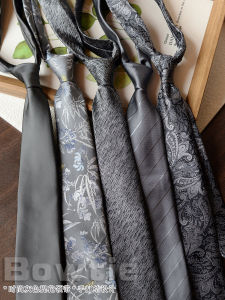 Elegant Grey Stripe Mens Tie Business Casual Work Shirt Fashionable Bow Tie Wide Range of Sizes And Colors Available