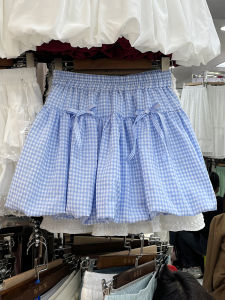 Váy Ngắn Xếp Ly Kẻ Caro Màu Xanh Cho Nữ Mùa Xuân Hè Phong Cách Hàn Quốc Chống Ánh Sáng Đa Năng Váy Ngắn 603J