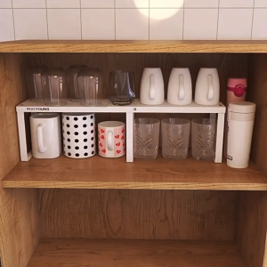 ●SG Stock● Metal Expandable Rack/Cabinet Extending Organizer Rack Countertop Rack Pan Rack Pot Rack Pan Holder Retractable Organizer Rack Desktop Organizer Rack Kitchen Shelf Kitchen Rack Lid/Pot/Pan Storage Rack Cabinet Organizer Shelf