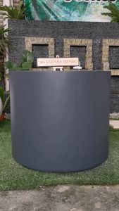 REX FP22 Black Fiberglass Matte Flower Pot LED Pasu Bunga Garden Taman Plant Pokok Fiber Square Indoor Outdoor Tempayan