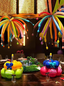 ETY | Colorful Dopamine Fireworks Long Balloons Birthday Party Decoration