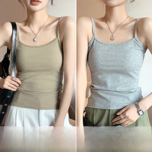 Miiow | Chic Cat Woman Design Sensual Mini Strap Vest Women Summer 2024 New Style Underarm Coverage Outerwear Inner Match Polyester Blend