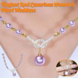 Elegant Luxurious Pearl Necklace Purple Diamond Pearl Necklace Fashion Jewelry Accessories Bring Good Luck