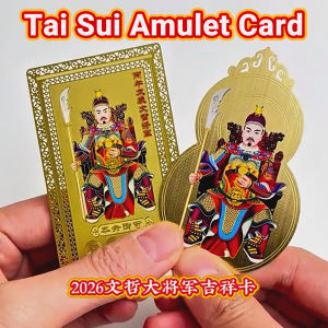 2026 Tai Sui Amulet Cards Taisui Amulet Metal Card 2026 for Horse Year for Good Luck Wealth Success and Protection