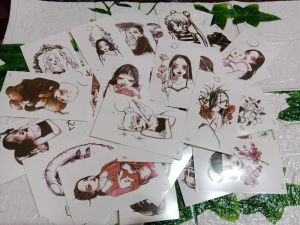 tato temporer model cewe cute rambut panjang dapat 4pcs kirim random acak