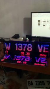 Plat Mobil Custom Timbul Chrome LED Floos